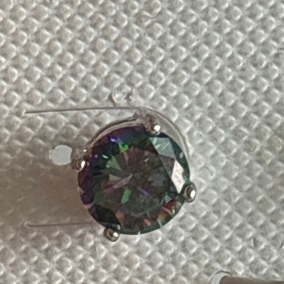 925 sterling silver Mystic Topaz Ring earring pendant set Sz 7 solitaire post - Picture 11 of 11
